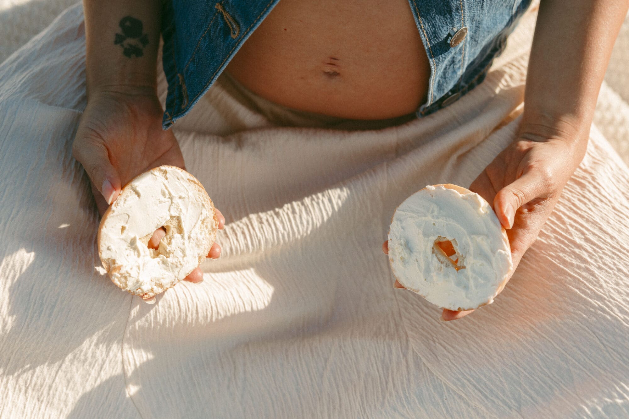 maternity session bagel detail Las Vegas photographer